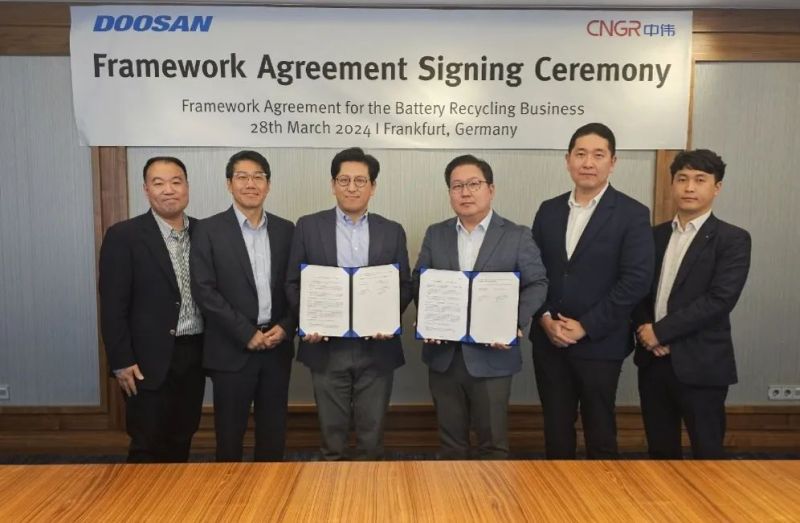 PT电子游戏股份与Doosan Recycling Solution签定框架和谈，联手索求电池回收领域